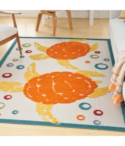 Nourison Home Aloha ALH27 Teal Multicolor 5 ft. 3 in. X 7 ft. 5 in. Area Rug