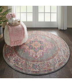 Nourison Home Passion PSN03 Grey 5 ft. Round Area Rug