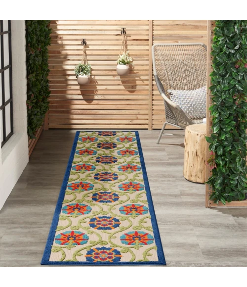 Nourison Aloha Runner Area Rug ALH19-Blue/Multicolor