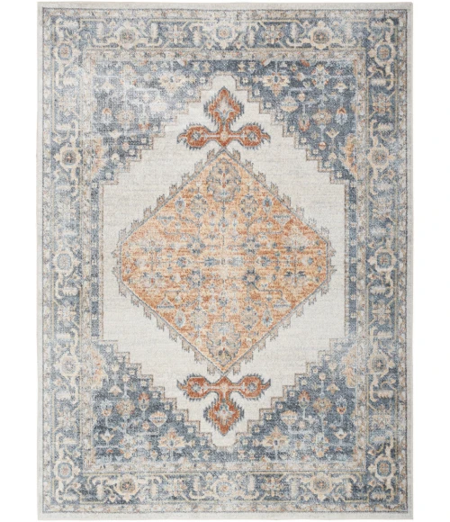 Nourison Astra Machine Washable Area Rug ASW11 Grey/Gold