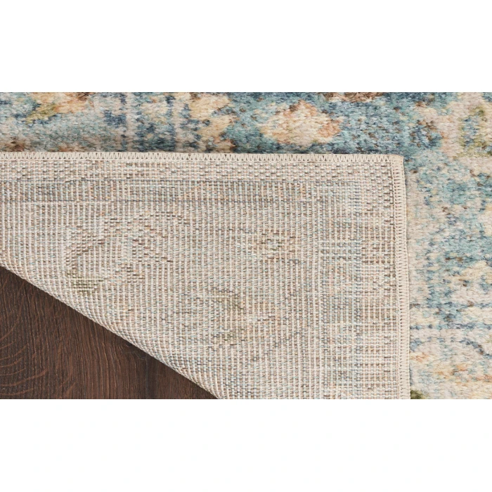 Nourison Astra Machine Washable Beige Blue ASW12 7 ft. 10 in. X 10 ft. Rectangle Rug