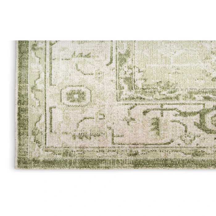 Nourison Astra Machine Washable Ivory Green ASW11 3 ft. 3 in. X 5 ft. Rectangle Rug