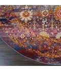 Nourison Vintage Kashan Round Area Rug VKA03-Red/Multicolor