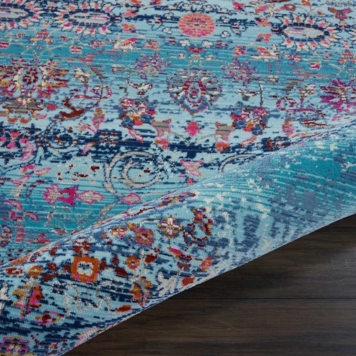 Nourison Vintage Kashan Round Area Rug VKA02-Blue