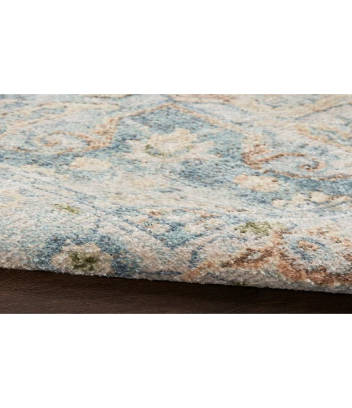 Nourison Astra Machine Washable Beige Blue ASW12 6 ft. 7 in. X 9 ft. Rectangle Rug
