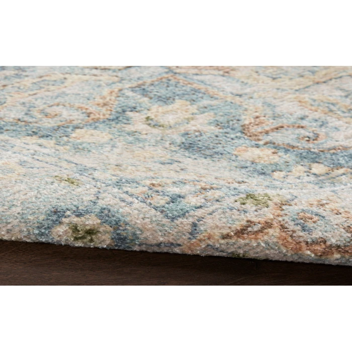 Nourison Astra Machine Washable Beige Blue ASW12 6 ft. 7 in. X 9 ft. Rectangle Rug