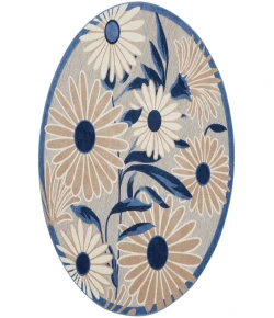 Nourison Home Aloha ALH33 Blue Grey 5 ft. 3 in. Round Area Rug