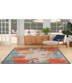 Nourison Home Aloha ALH32 Ivory Multicolor 5 ft. 3 in. X 7 ft. 5 in. Area Rug