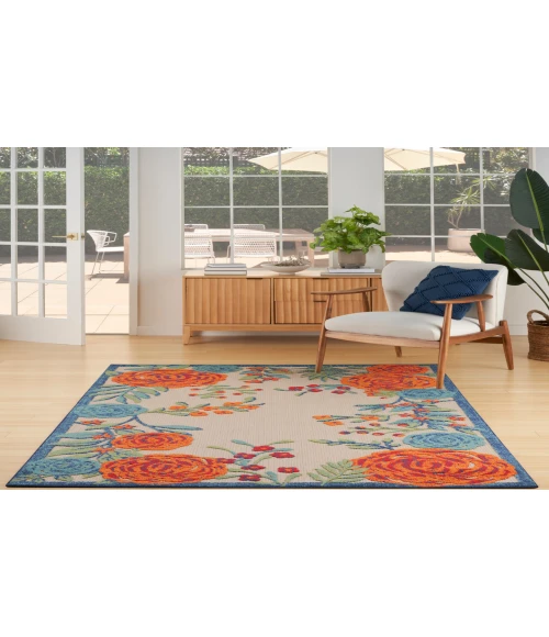 Nourison Aloha Ivory Multicolor ALH32 5 ft. 3 in. X 7 ft. 5 in. Rectangle Rug