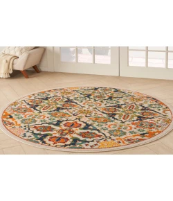 Nourison Home Allur ALR03 Ivory Multicolor 4 ft. Round Area Rug