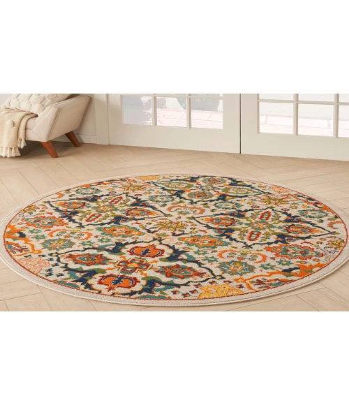 Nourison Allur Ivory Multicolor ALR03 4 ft. Round Rug