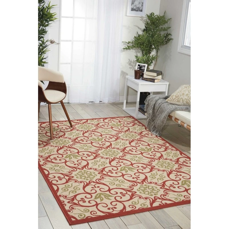 Nourison Caribbean Area Rug CRB02-Ivory/Rust