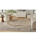 Nourison Astra Machine Washable Ivory Blue ASW13 6 ft. 7 in. X 9 ft. Rectangle Rug
