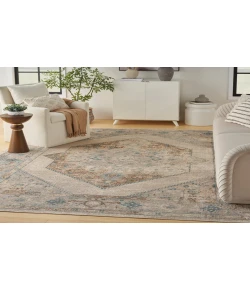 Nourison Home Astra Machine Washable ASW13 Ivory Blue 6 ft. 7 in. X 9 ft. Area Rug