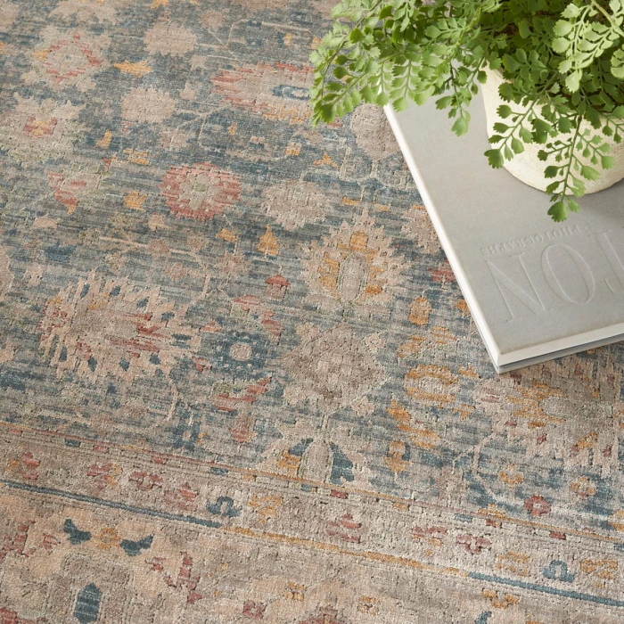 Nourison Luxurious Ivory Blue LRS03 8 ft. X 10 ft. Rect. Rug