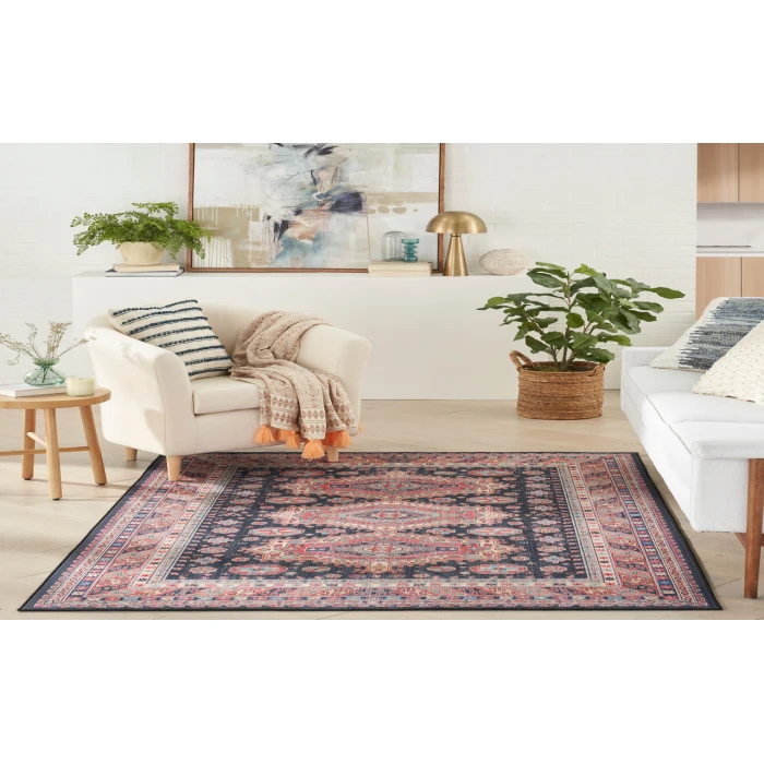 Nourison Vintage Home Navy VNH03 5 ft. X 7 ft. Rectangle Rug