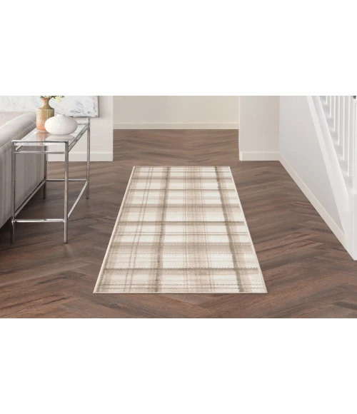 Nourison Grafix Ivory Beige GRF03 2 ft. 3 in. X 12 ft. Rectangle Rug