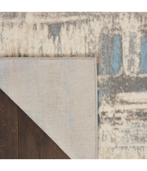 Nourison Solace Ivory/Grey/Blue Area Rug SLA07-Ivory/Grey/Blue