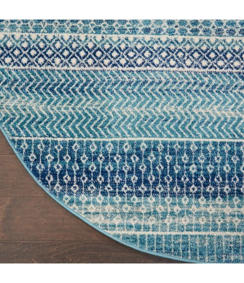 Nourison Passion Area Rug PSN26 Navy Blue 4' Round