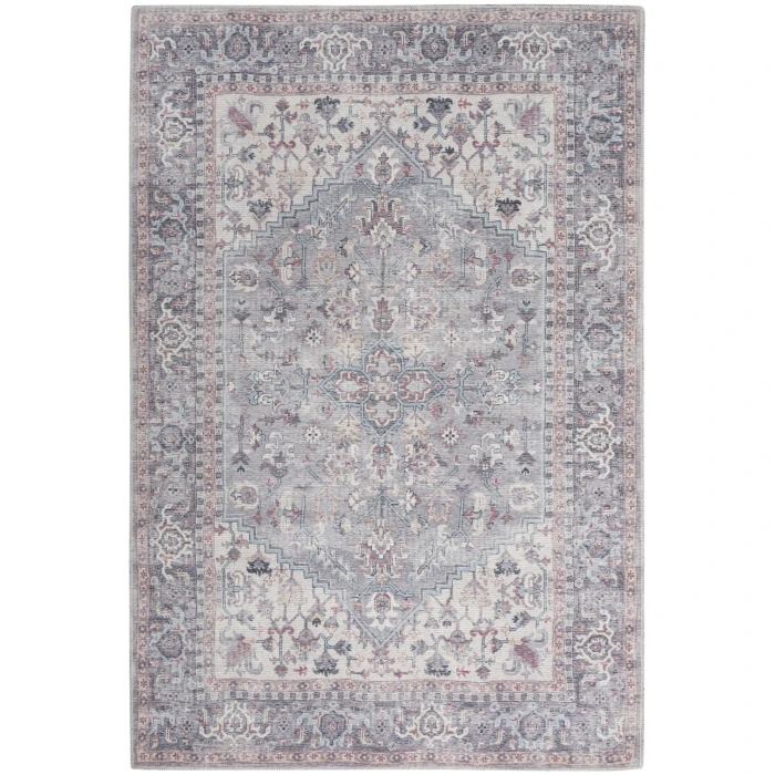 Nicole Curtis Machine Washable Series 1 Area Rug SR104 Black 5' x 7'