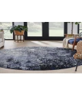 Nourison Passion Light Blue Black PSN10 8 ft. Round Rug