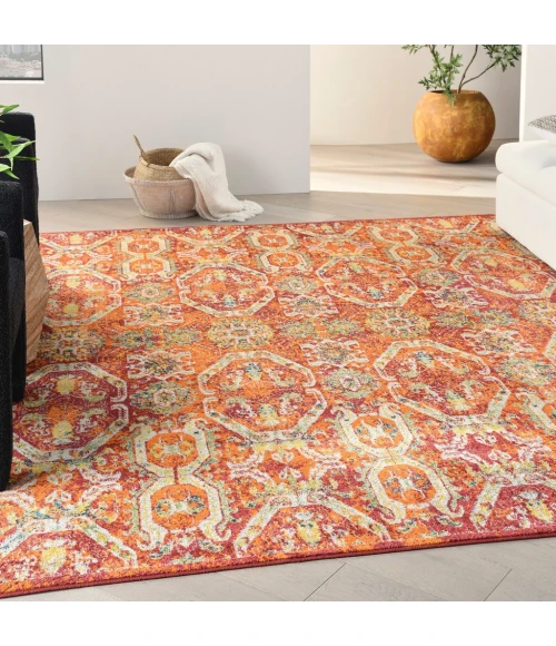 Nourison Allur Area Rug ALR05-Red Multicolor
