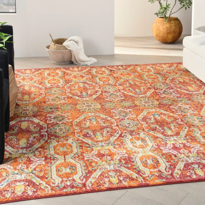 Nourison Allur Area Rug ALR05-Red Multicolor
