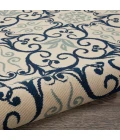 Nourison Caribbean Square Area Rug CRB02-Ivory/Navy