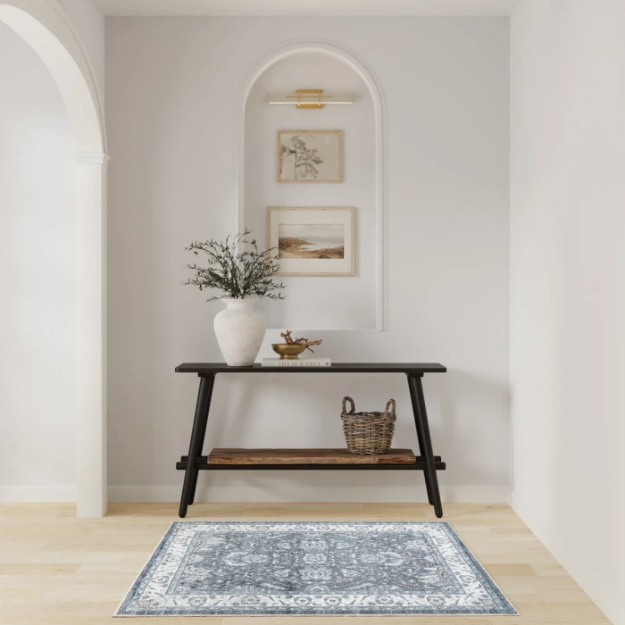 Nourison Astra Machine Washable Slate ASW20 3 ft. 3 in. x 5 ft. Rect. Rug