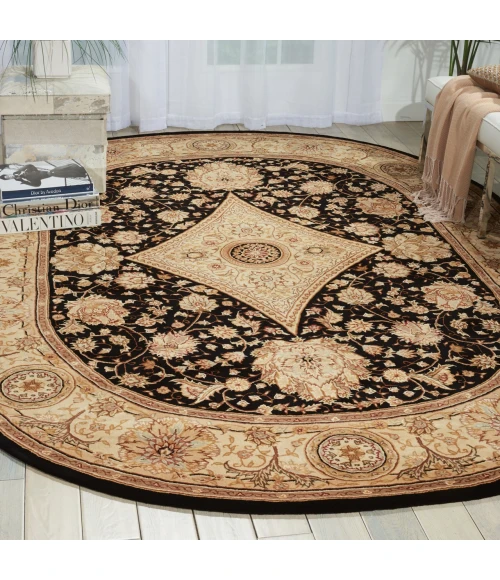 Nourison Home Nourison 2000 Black 2239 7ft.6in. x 9ft.6in. Oval Oval Rug