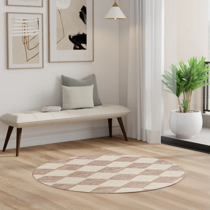 Nourison Positano Beige POS04 4ft. Round Rug