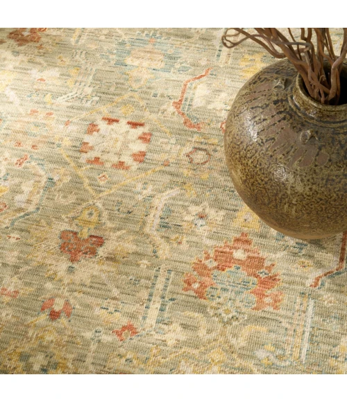 Nourison Home Antique Bloom Green ANB02 5ft.6in. x 8ft.6in. Rect. Rug