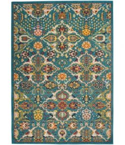 Nourison Home Allur ALR03 Turquoise Ivory 5 ft. 3 in. X 7 ft. 3 in. Area Rug