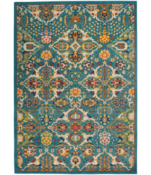 Nourison Allur Area Rug ALR03-Turquoise Ivory