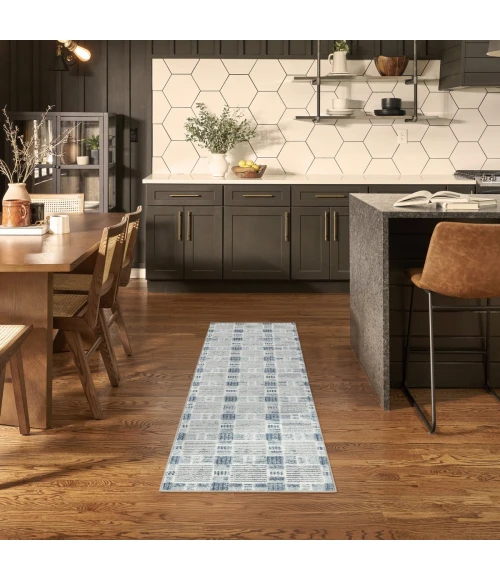 Nourison Nordic Blue NRC14 2 ft. X 6 ft. Rect. Rug