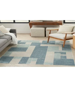 Nourison Home Astra Machine Washable ASW09 Blue Ivory 4 ft. X 6 ft. Area Rug