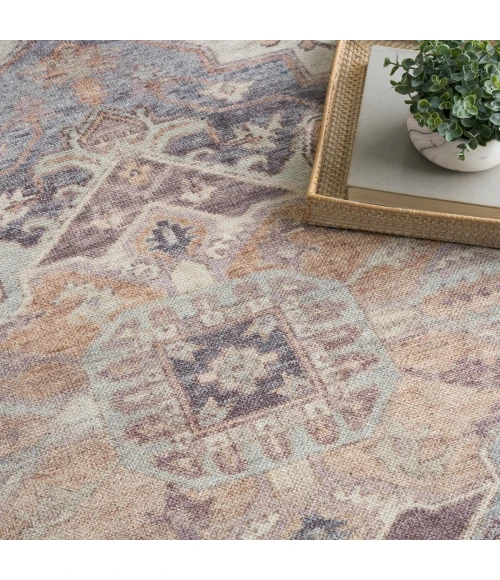 Nourison Vintage Washables Ivory Purple VWS13 5 ft. 3 in. X 7 ft. 3 in. Rect. Rug