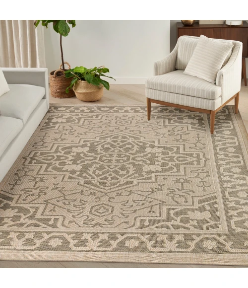 Nourison Tulum Taupe Olive TLM05 10 ft. X 14 ft. Rect. Rug