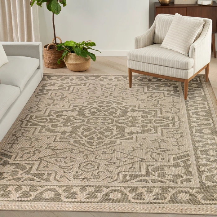 Nourison Tulum Taupe Olive TLM05 10 ft. X 14 ft. Rect. Rug