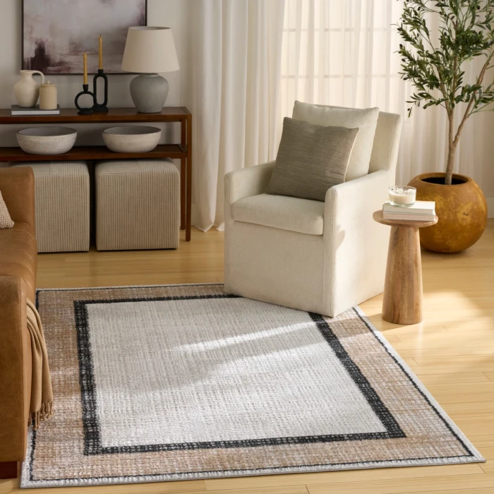 Nourison Dekor Grey Charcoal DEK06 4 ft. X 6 ft. Rect. Rug