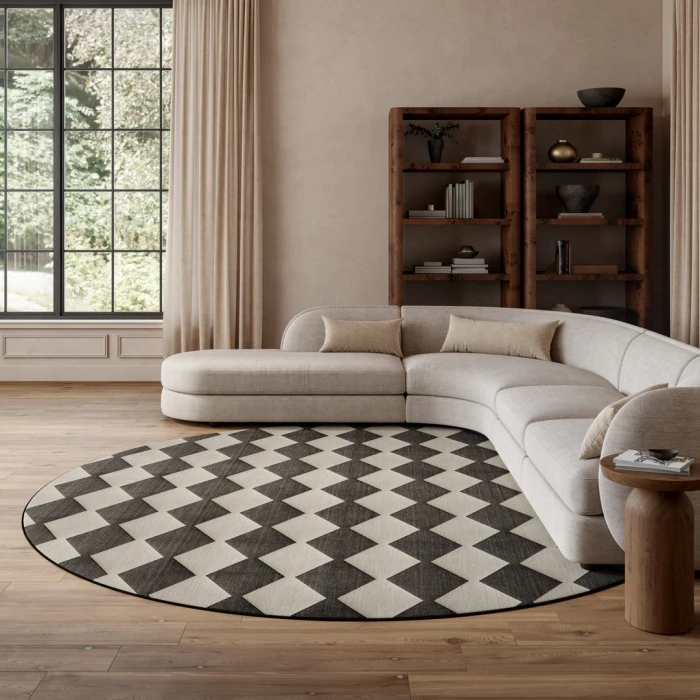 Nourison Positano Black POS04 10ft. Round Rug