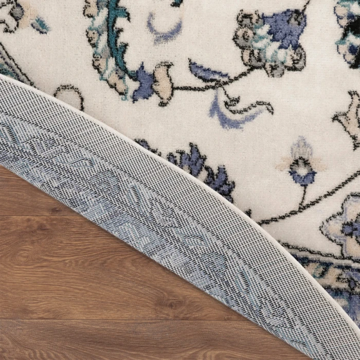 Nourison Home Nourison Essentials Ivory Blue NRE05 8 ft. Round Rug