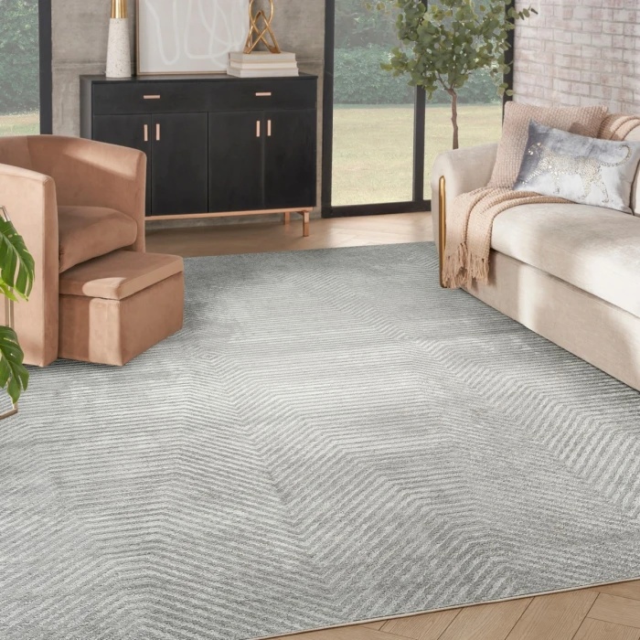Nourison Dekor Grey DEK04 7 ft. 10 in. X 9 ft. 10 in. Rect. Rug