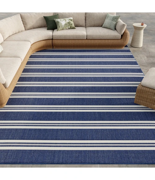Nourison Home Horizon Indoor/Outdoor Blue HOZ05 10ft. x 14ft. Rect. Rug