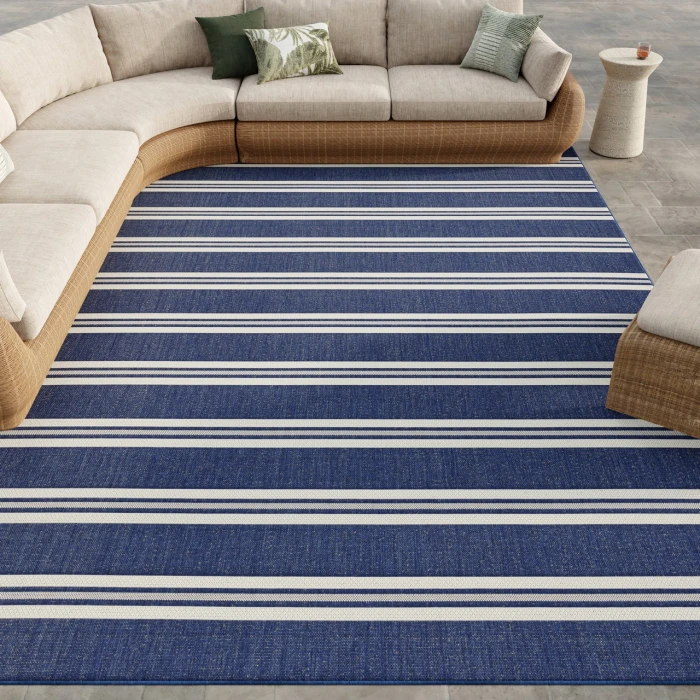 Nourison Home Horizon Indoor/Outdoor Blue HOZ05 10ft. x 14ft. Rect. Rug