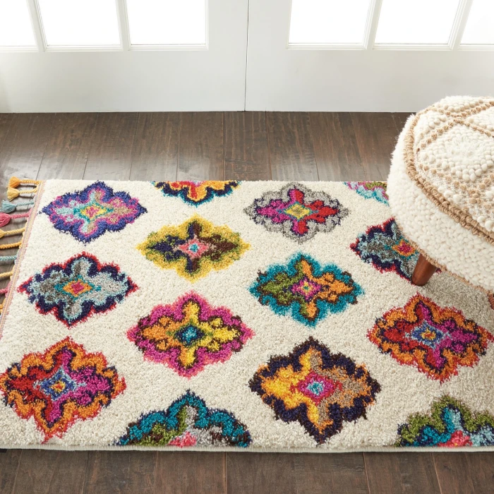 Nourison Nomad Ivory Multicolor NMD06 2ft.2in. x 4ft. Rect. Rug