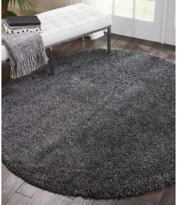 Nourison Home Malibu Shag MSG01 Dark Grey 4 ft. Round Area Rug