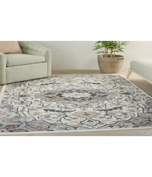 Nourison Elation Ivory Grey ETN09 6 ft. X 9 ft. Rectangle Rug