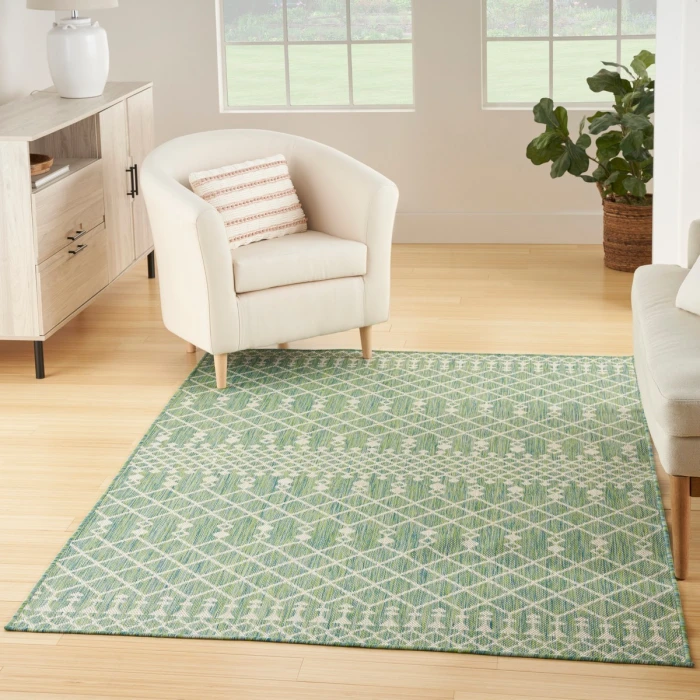 Nourison Positano Blue Green POS02 4 ft. X 6 ft. Rect. Rug