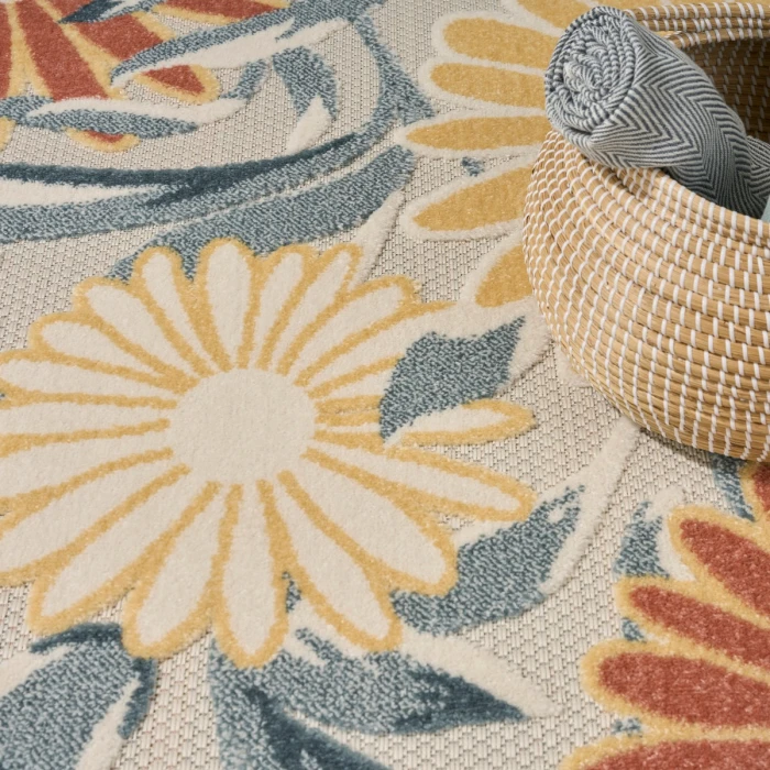Nourison Aloha Ivory Rose ALH33 3 ft. 6 in. X 5 ft. 6 in. Rect. Rug